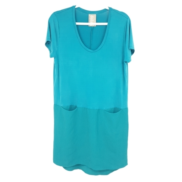 Dolan‎ Left Coast Collection Turquoise Shirt Dress Gauzy Skirt Women's Medium - Picture 1 of 11